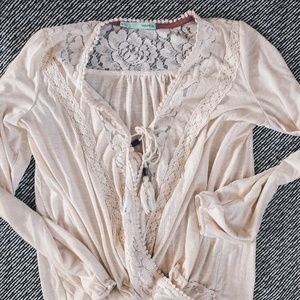 Boho Lace Top with Toggles / Ties